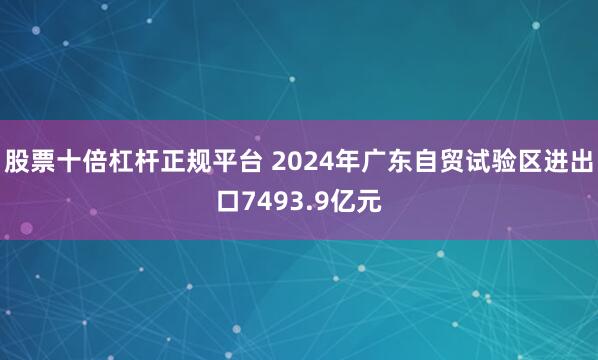 股票十倍杠杆正规平台 2024年广东自贸试验区进出口7493.9亿元