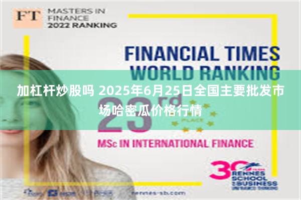 加杠杆炒股吗 2025年6月25日全国主要批发市场哈密瓜价格行情