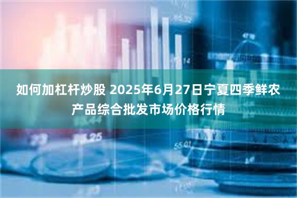 如何加杠杆炒股 2025年6月27日宁夏四季鲜农产品综合批发市场价格行情