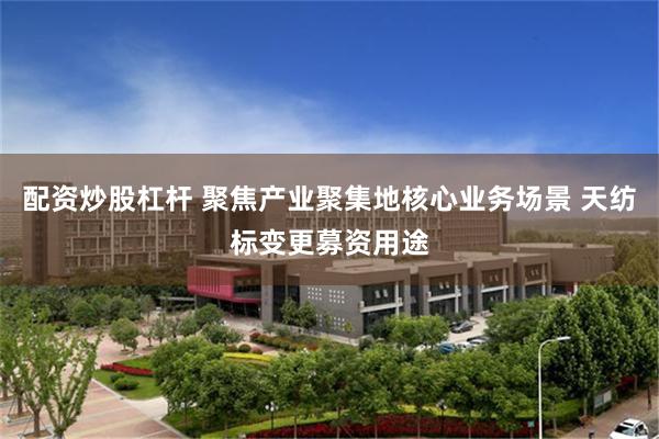 配资炒股杠杆 聚焦产业聚集地核心业务场景 天纺标变更募资用途